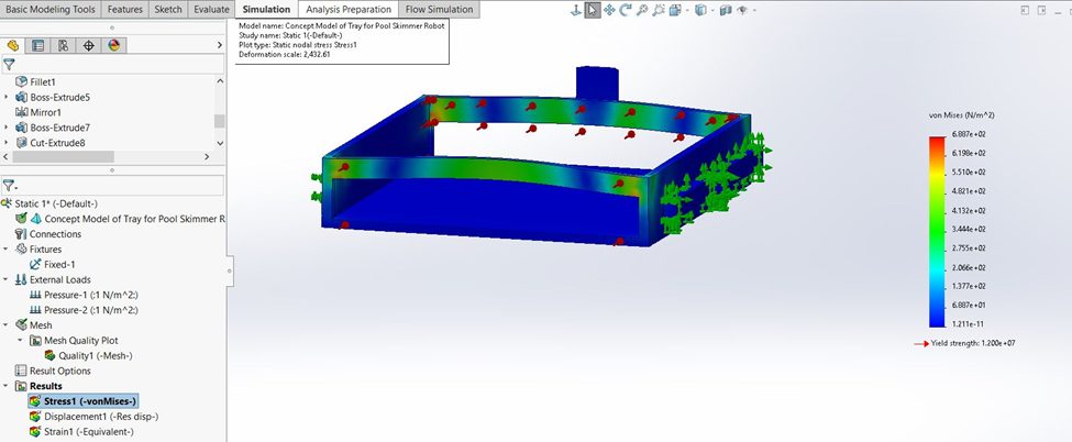 FEA of debris basket frame