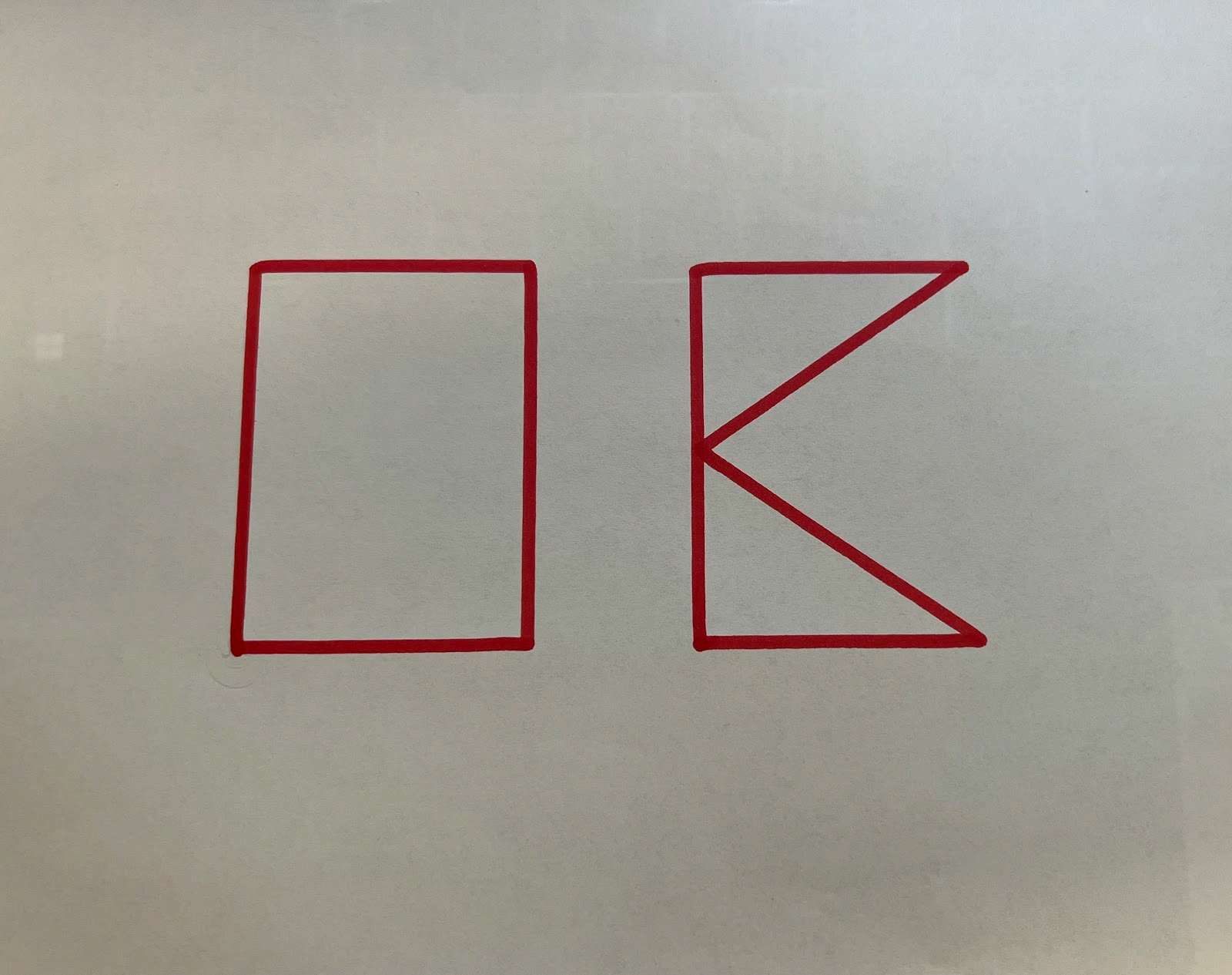 Initials drawn by the robot
