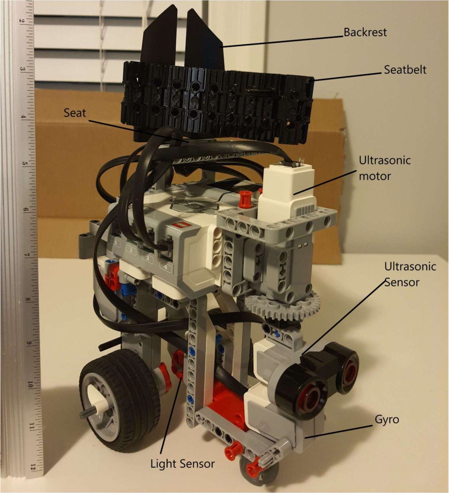 Wheelchair robot with labelled components