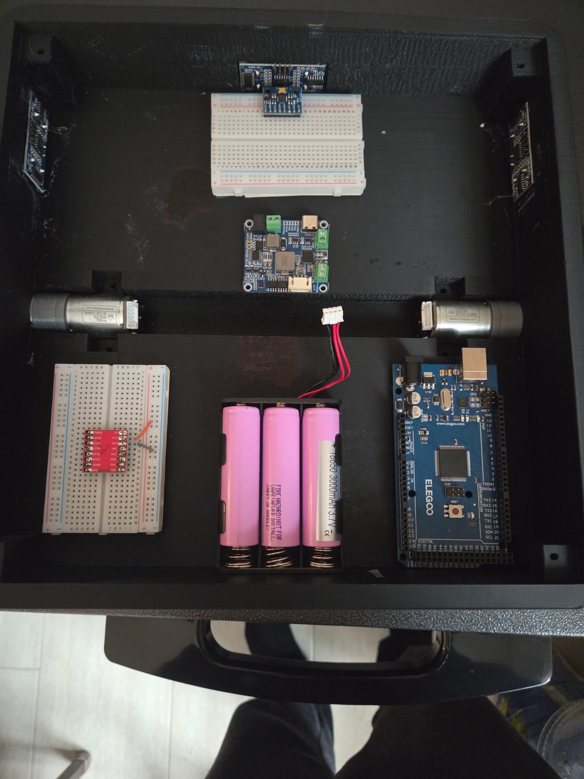 Electronics layout inside the enclosure